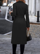 Langer Warmer Trenchcoat Damen Mit Guertel Schwarz Coat