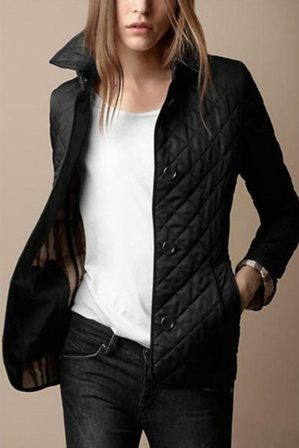 Lässige Damen-Daunenjacke im Puffer-Stil mit Knöpfen