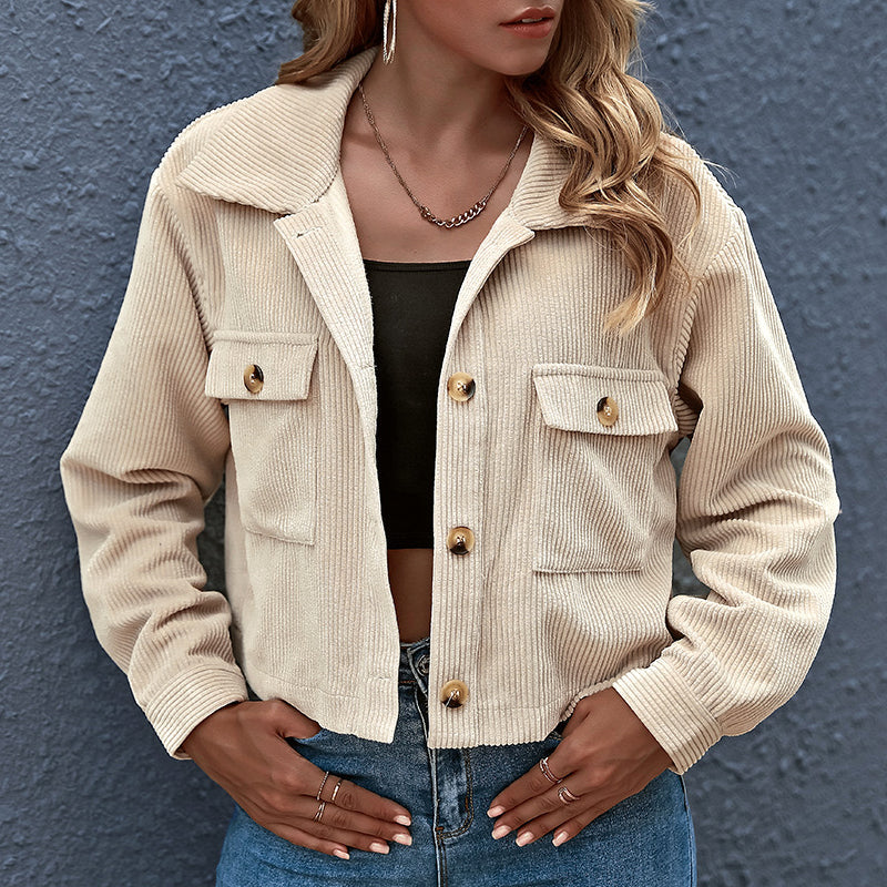 Lässige Damen-Übergangsjacke mit Knopfverschluss
