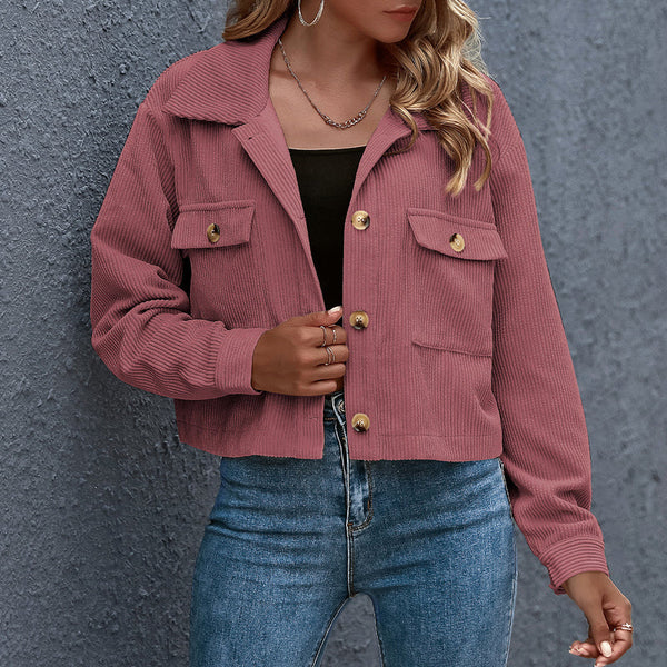 Lässige Damen-Übergangsjacke mit Knopfverschluss