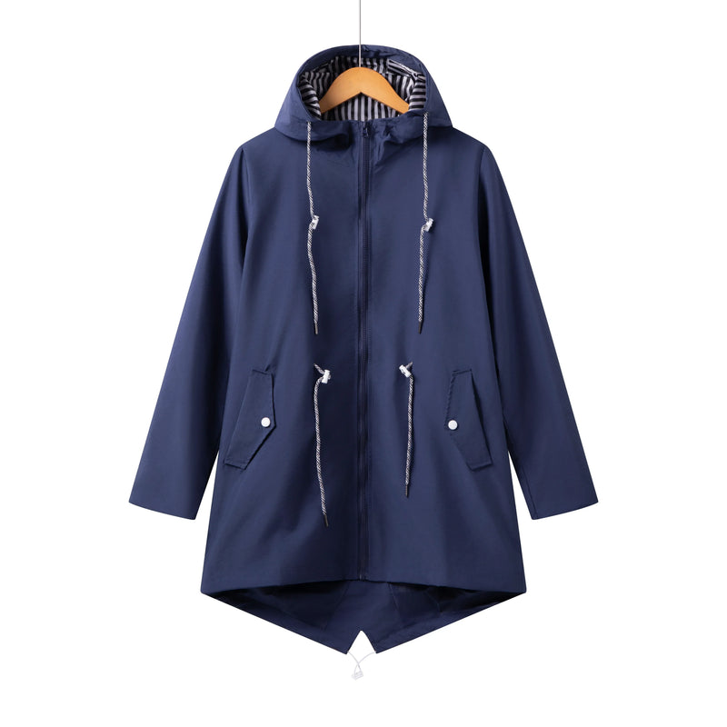 Lässiger Warmer Wasserdichter Trenchcoat Mit Kapuze Coat