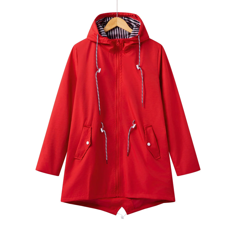 Lässiger Warmer Wasserdichter Trenchcoat Mit Kapuze Coat