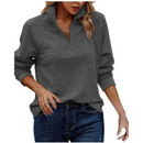 Lena - Graues langärmeliges monochromes Oberteil