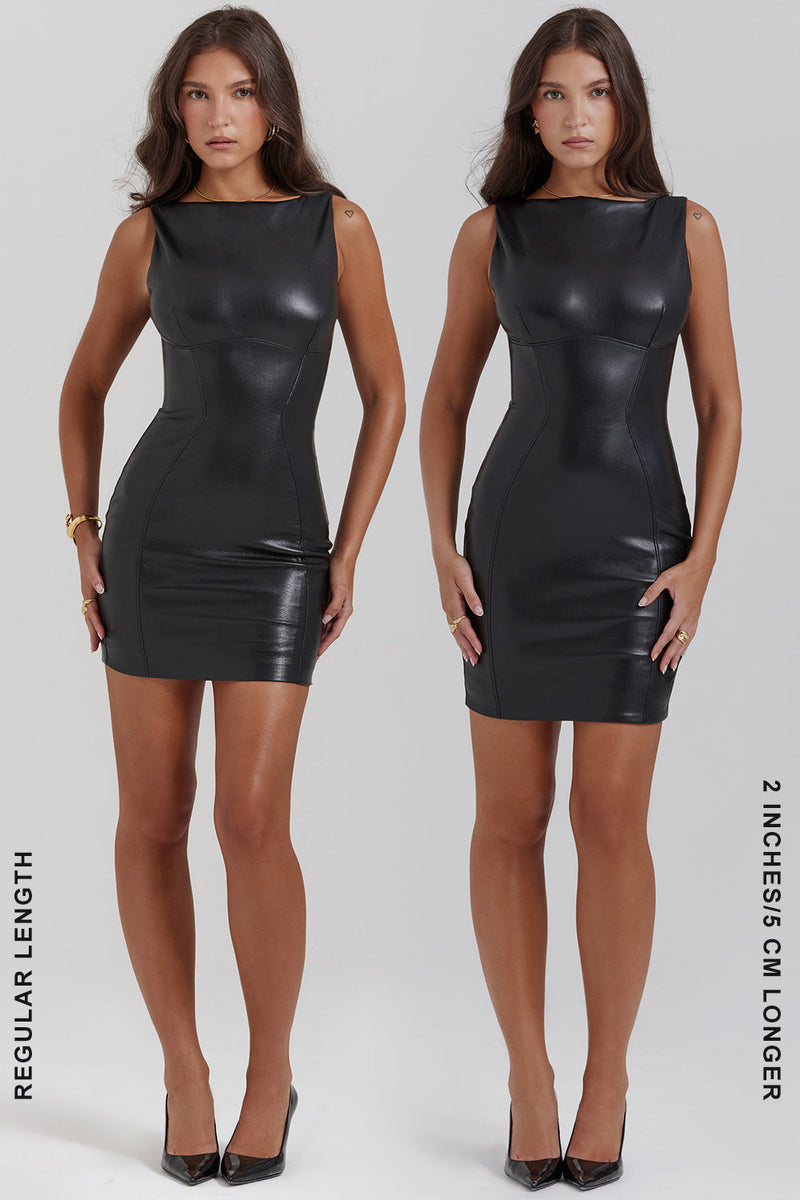 Elegantes EmmaLederkleid für besondere Anlässe und Freude