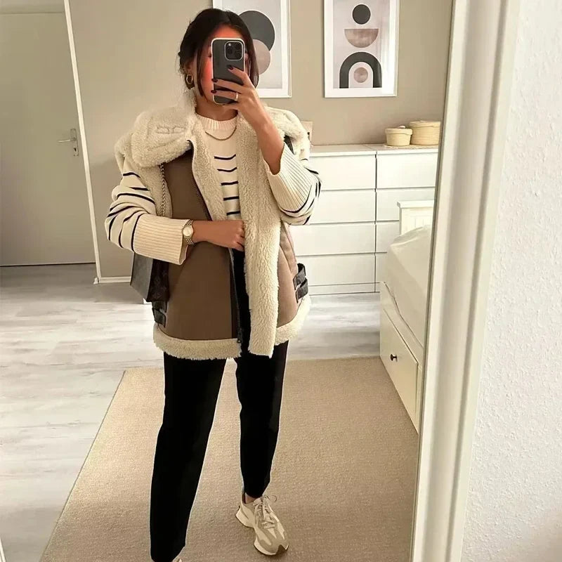 Luise - Elegante Damenweste für Herbst & Winter mit Kunstpelz