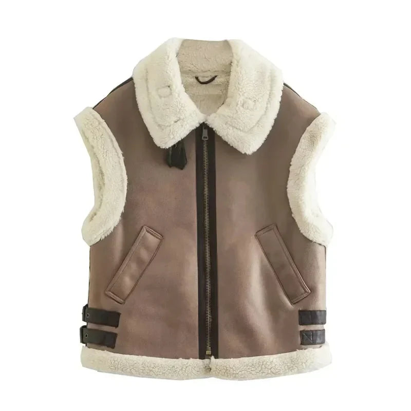 Luise - Elegante Damenweste für Herbst & Winter mit Kunstpelz