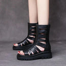 Leichtes, Bequemes Stiefel in Wadenlänge mit Riemen