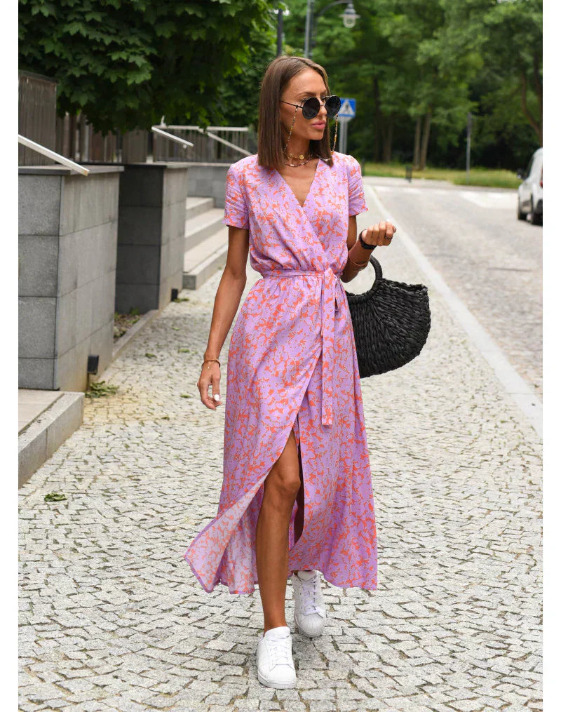 Weiches - Stilvolles V-Ausschnitt-Kleid für jeden Anlass