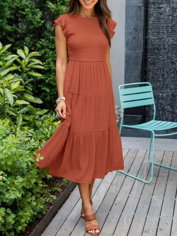 Warmes Kleid Mit Rüschendetails Und Taschen Für Dich