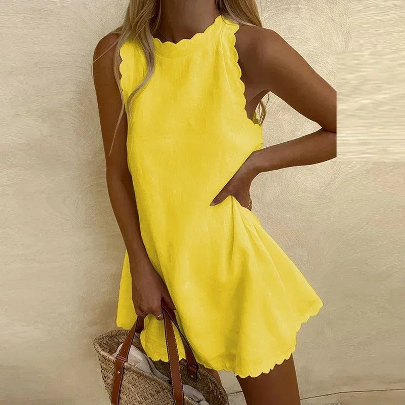 Elegantes Emma -Kurzes Sommerkleid für warme Tage