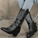 Moderne Westliche Elegante Blockabsatz Bequeme Stiefel