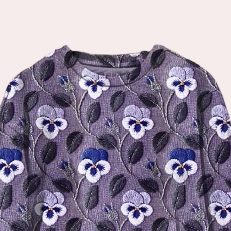 Moderner Blütenpullover Für Damen Mit Schöner Stickerei