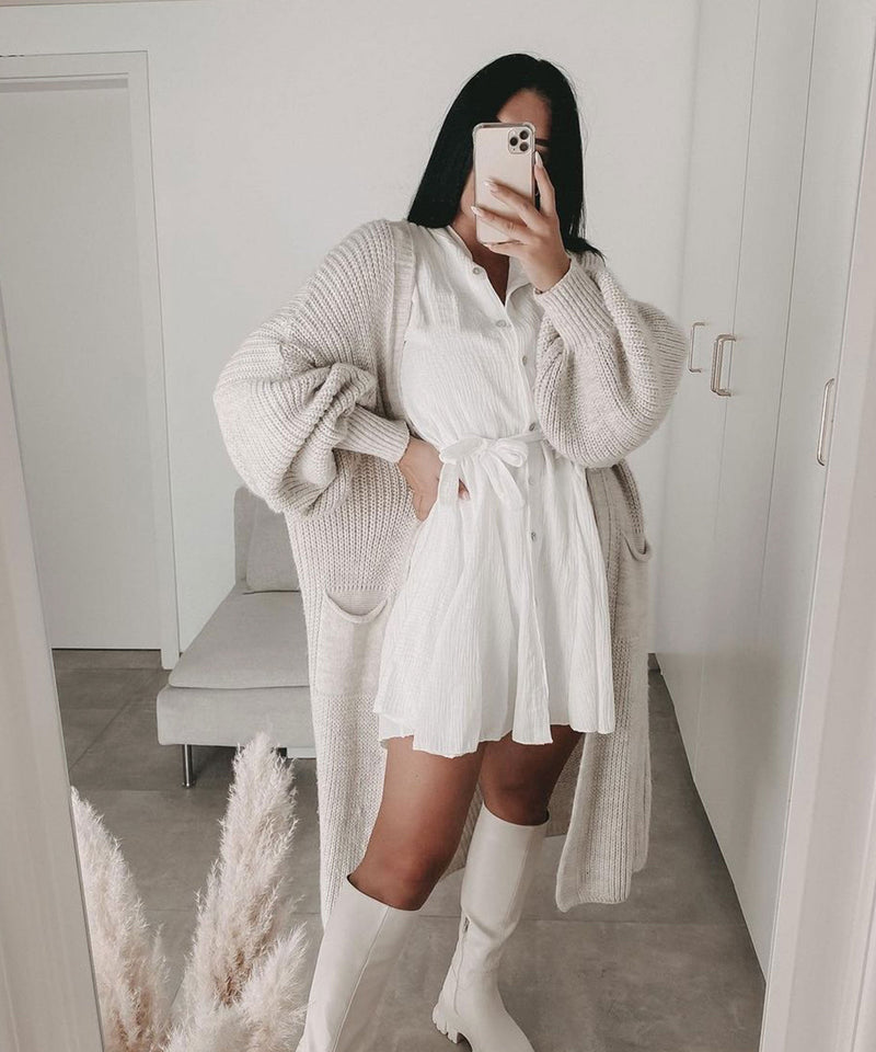 Bequeme und Leichte Lang Beige für dich Jacke