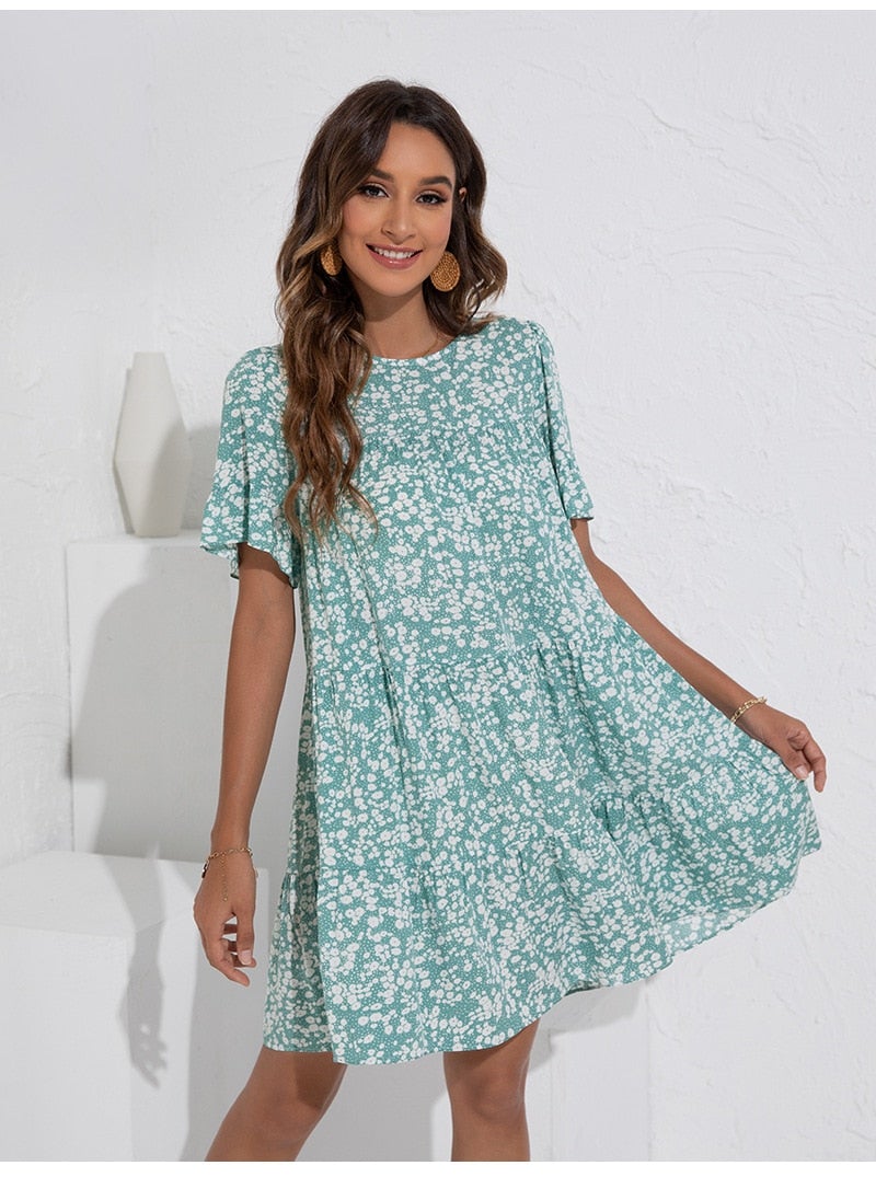 Warmes | Lässiges Blümchenkleid für dich im Sommer