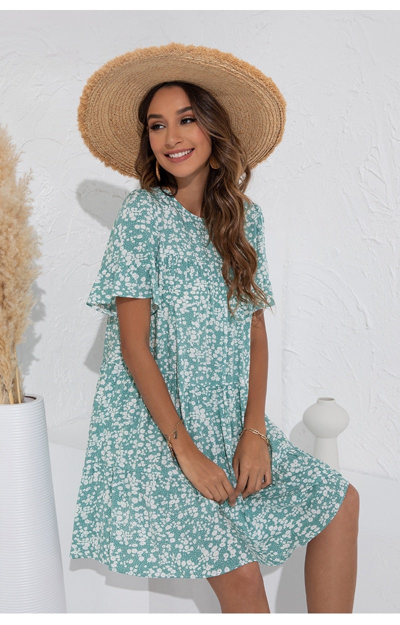 Warmes | Lässiges Blümchenkleid für dich im Sommer