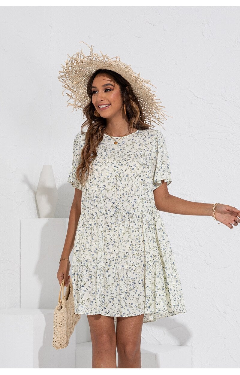 Warmes | Lässiges Blümchenkleid für dich im Sommer