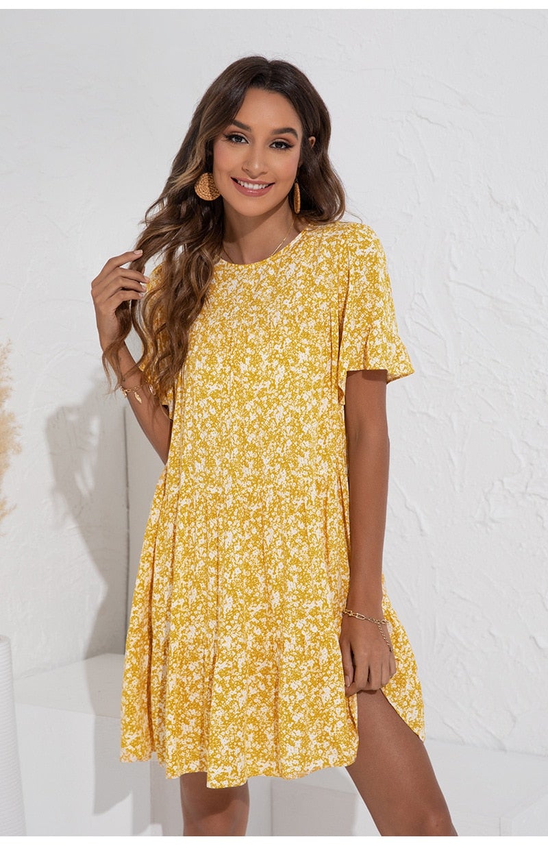 Warmes | Lässiges Blümchenkleid für dich im Sommer