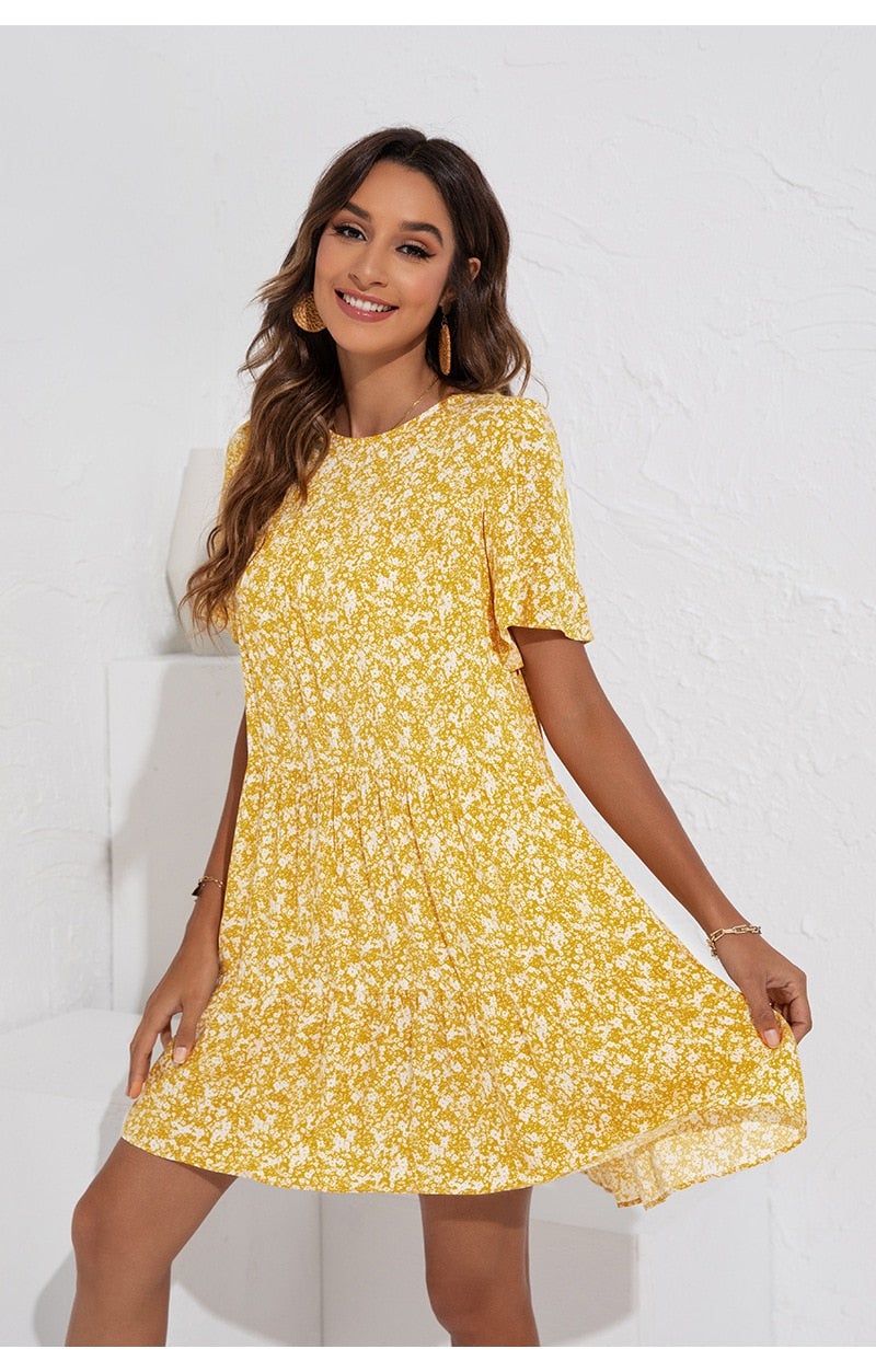 Warmes | Lässiges Blümchenkleid für dich im Sommer