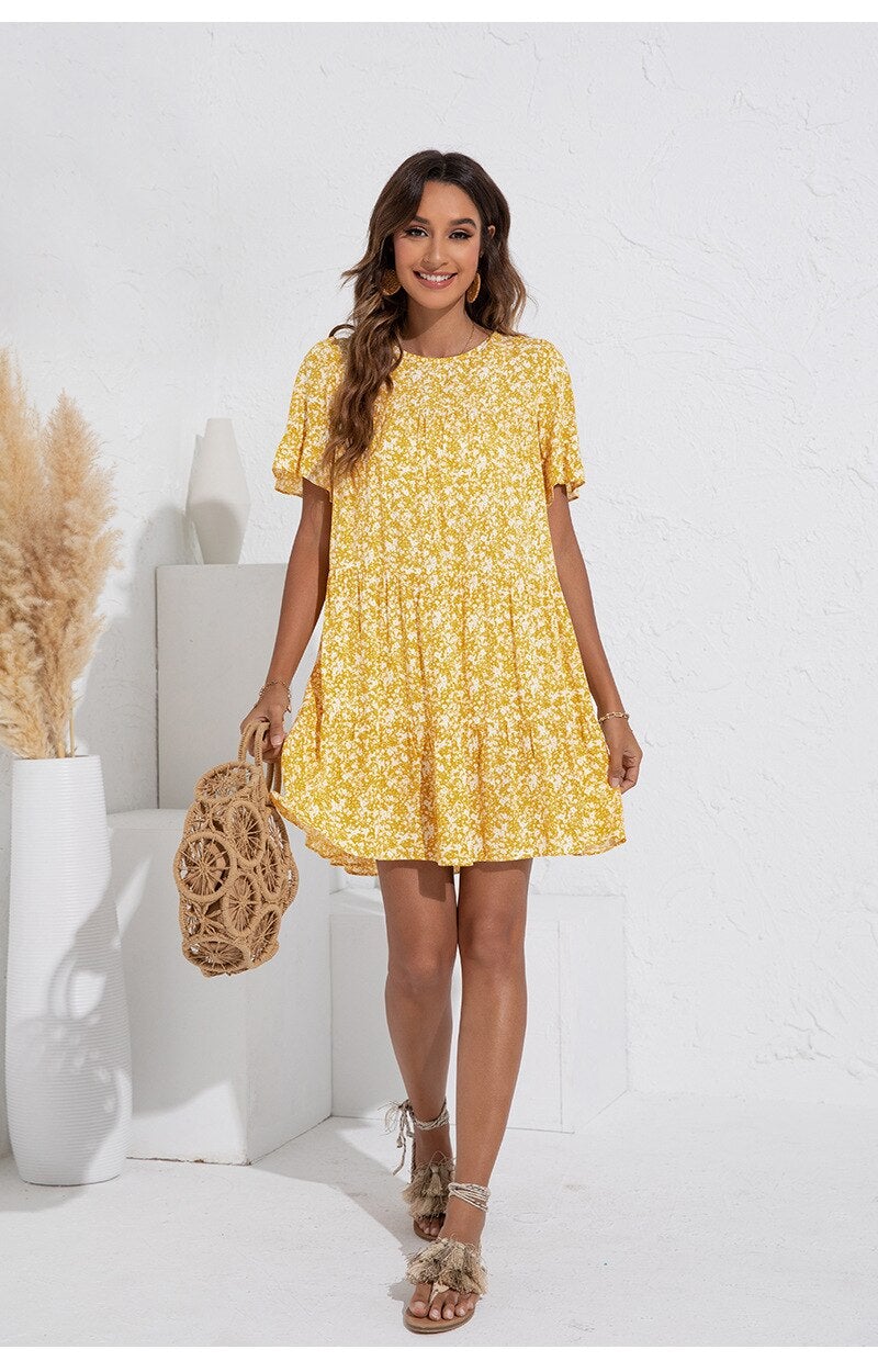 Warmes | Lässiges Blümchenkleid für dich im Sommer