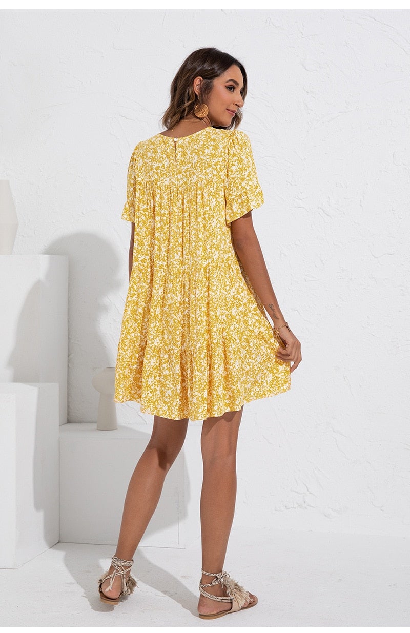 Warmes | Lässiges Blümchenkleid für dich im Sommer