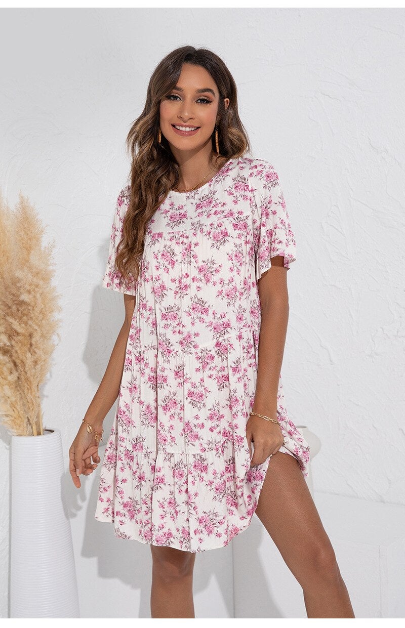 Warmes | Lässiges Blümchenkleid für dich im Sommer