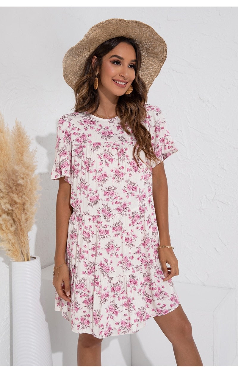 Warmes | Lässiges Blümchenkleid für dich im Sommer