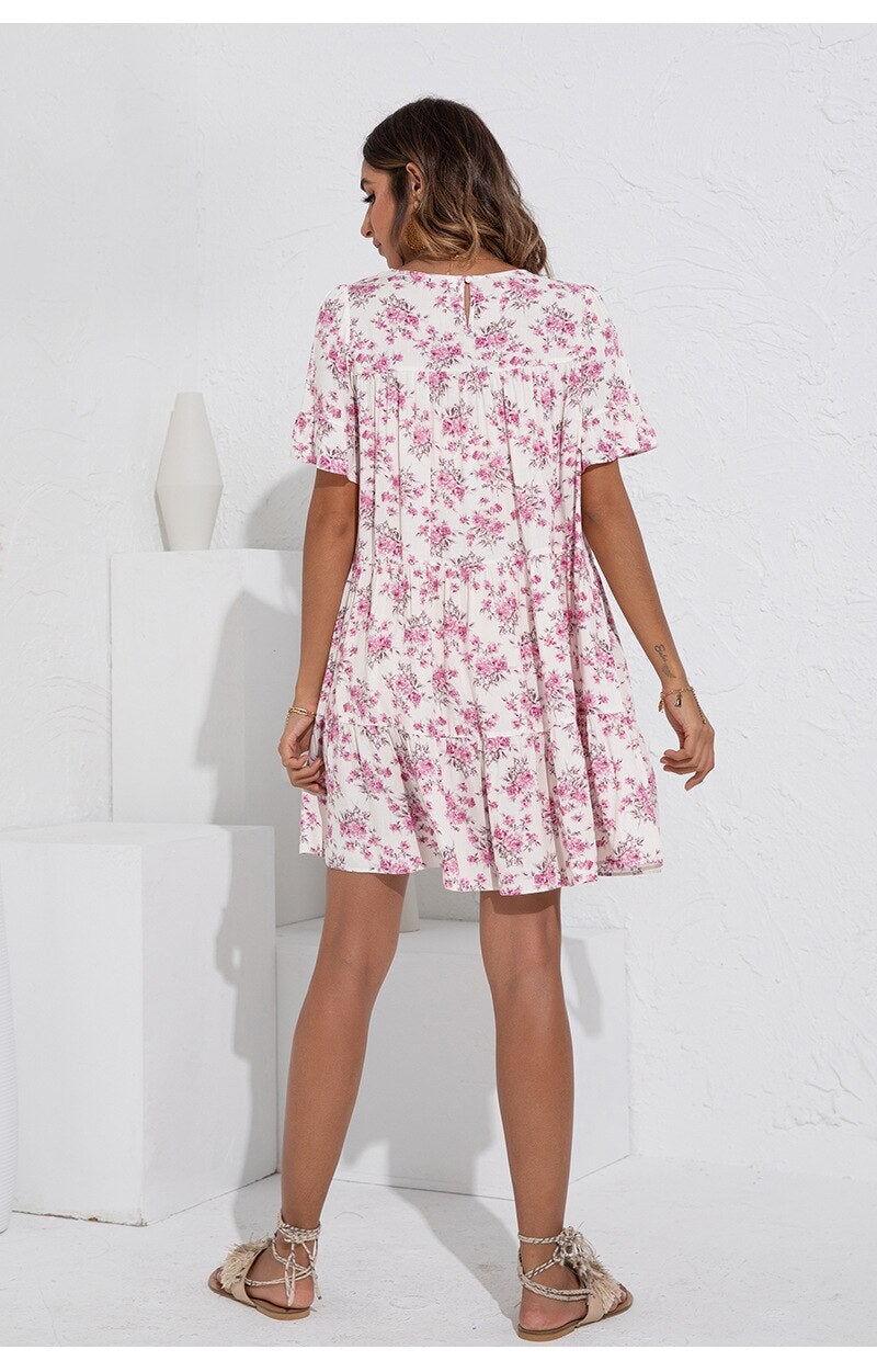 Warmes | Lässiges Blümchenkleid für dich im Sommer