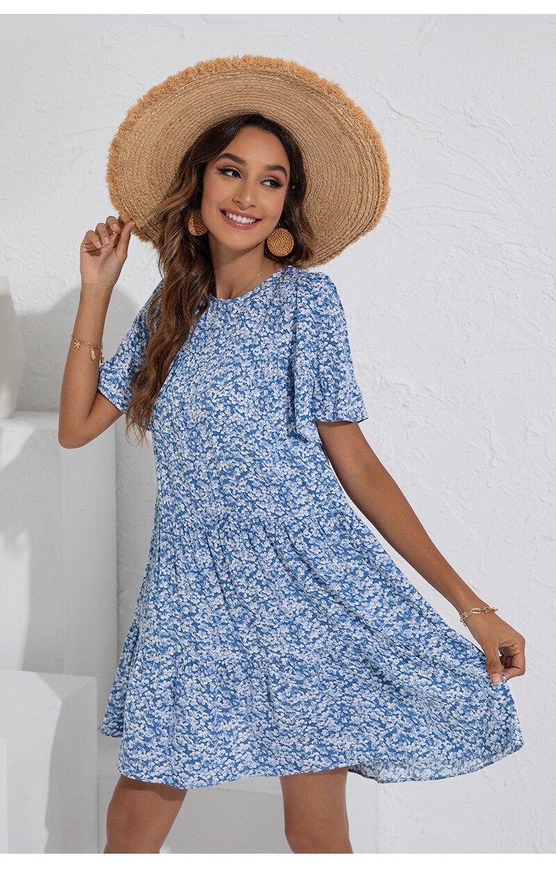 Warmes | Lässiges Blümchenkleid für dich im Sommer