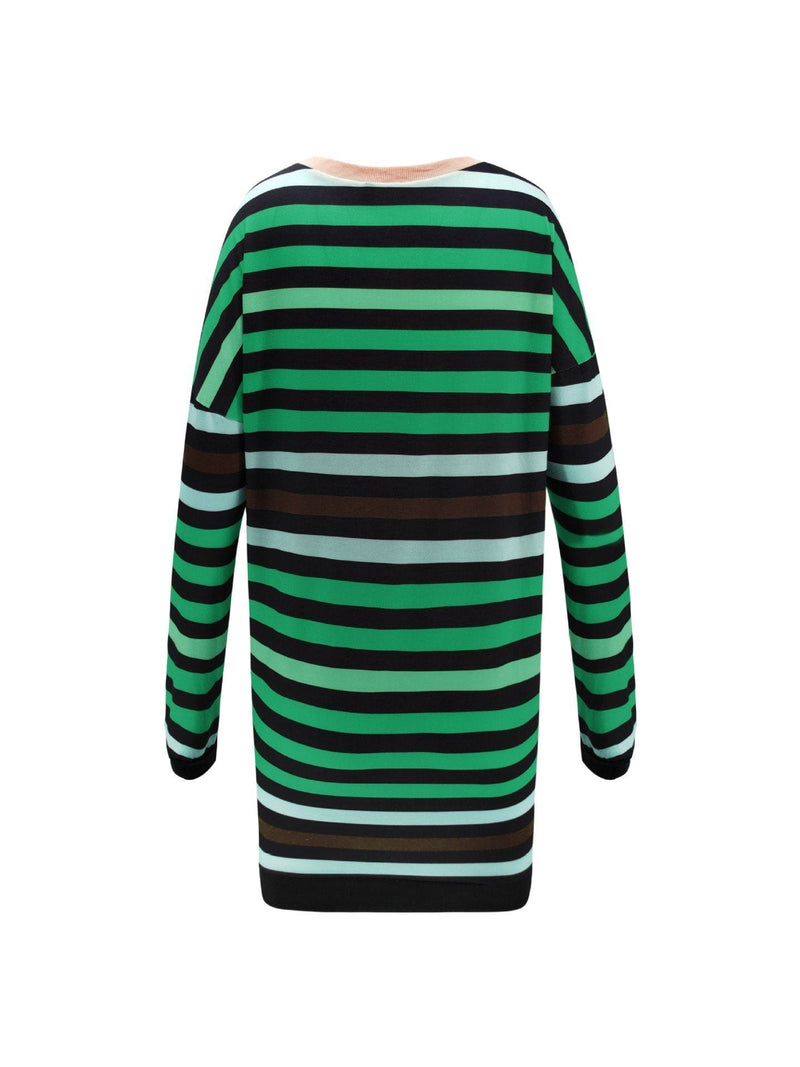 Weiches Rundhals Gestreiftes Lockeres Kleid für dich Spaß