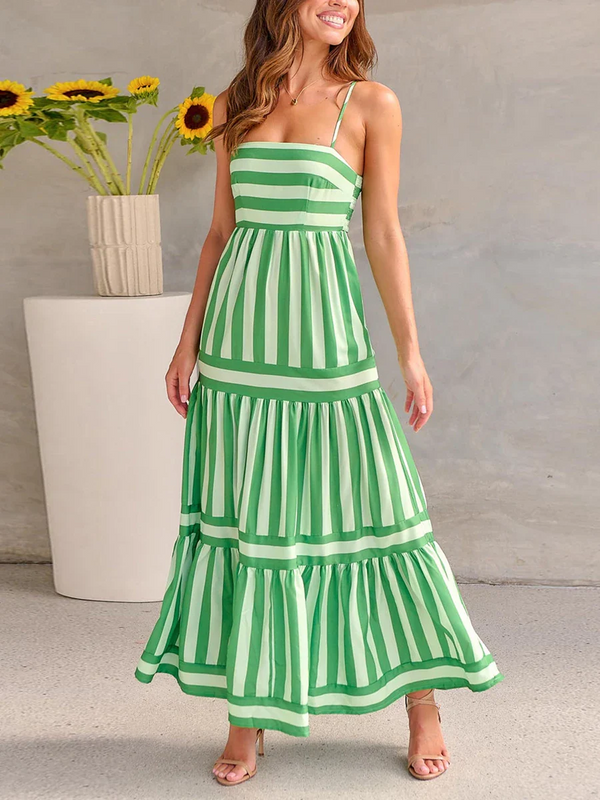 Elegantes Monika Gestreiftes Maxikleid für Damen im Sommer