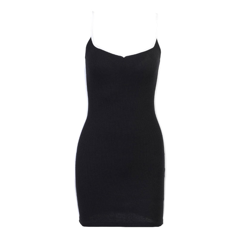 Elegantes Emma -Mini Kleid mit kontrastierenden Trägern