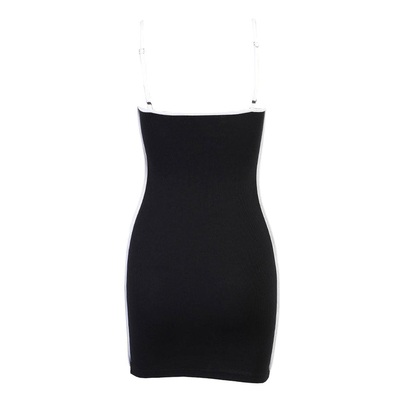 Elegantes Emma -Mini Kleid mit kontrastierenden Trägern