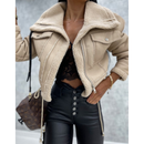 Stylische, warme Damen-Winterjacke im Cropped-Stil