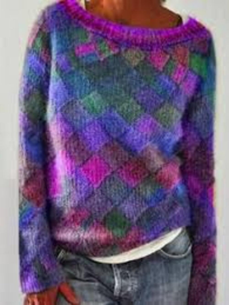 Stylischer Und Bequemer Pullover Mit Diamantmuster