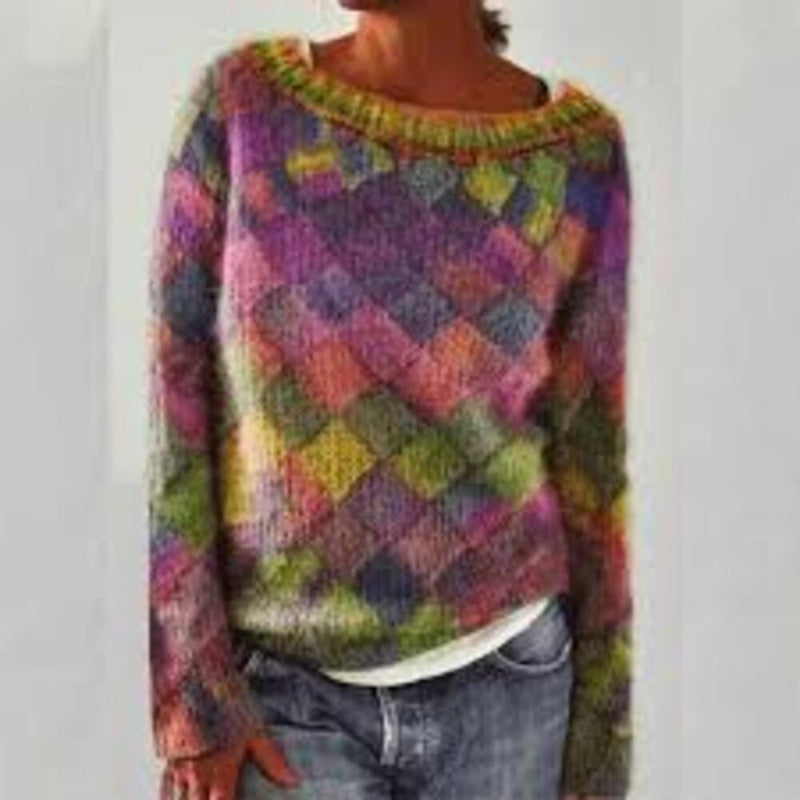 Stylischer Und Bequemer Pullover Mit Diamantmuster