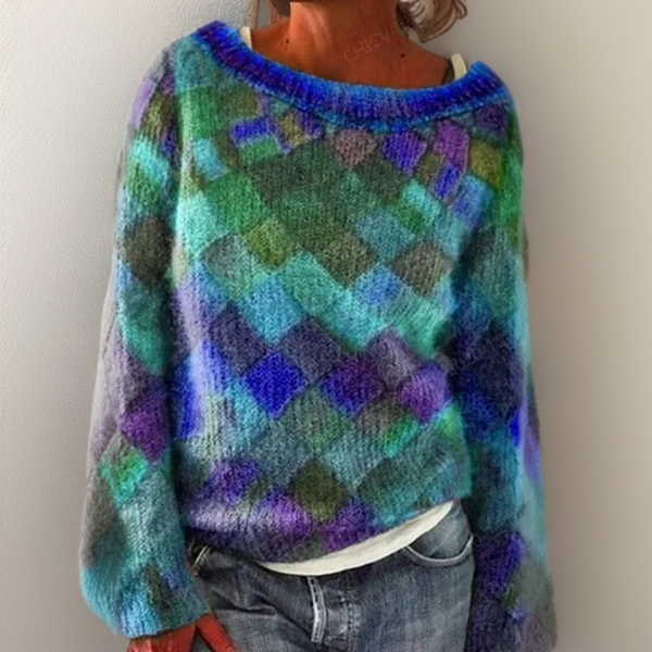 Stylischer Und Bequemer Pullover Mit Diamantmuster