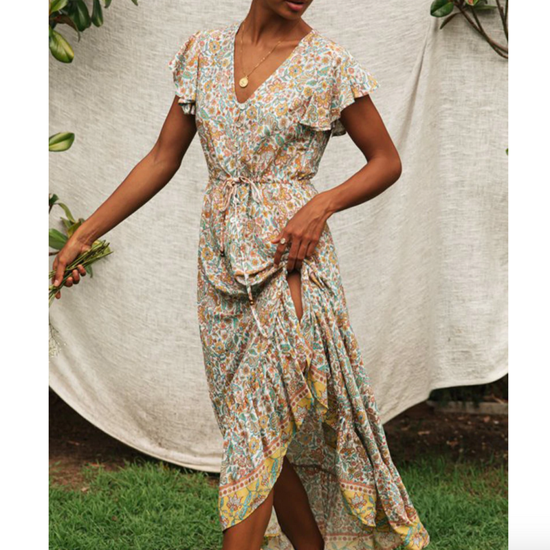 Elegantes Blumenmuster Maxikleid für warme Tage