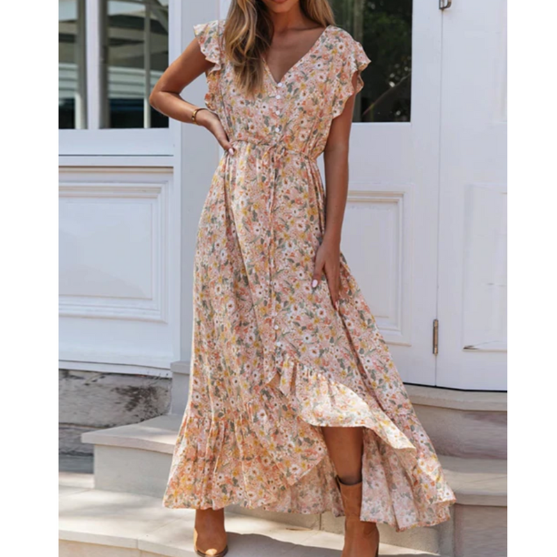 Elegantes Blumenmuster Maxikleid für warme Tage