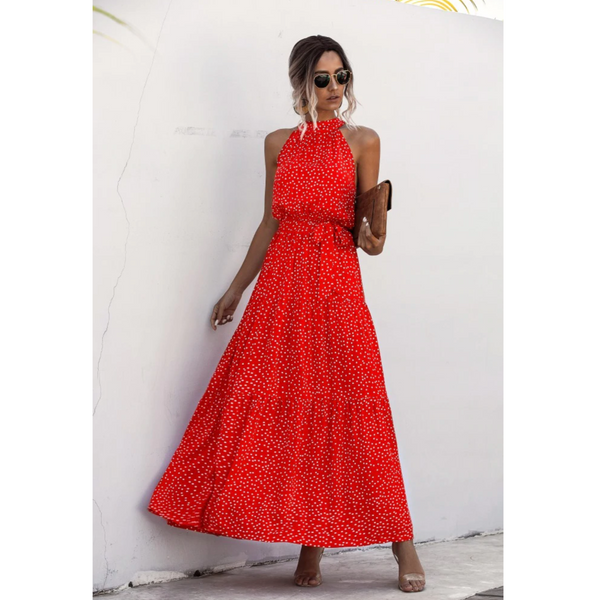 Elegantes Kleid mit Leichtes Raffungen und Tupfen für dich
