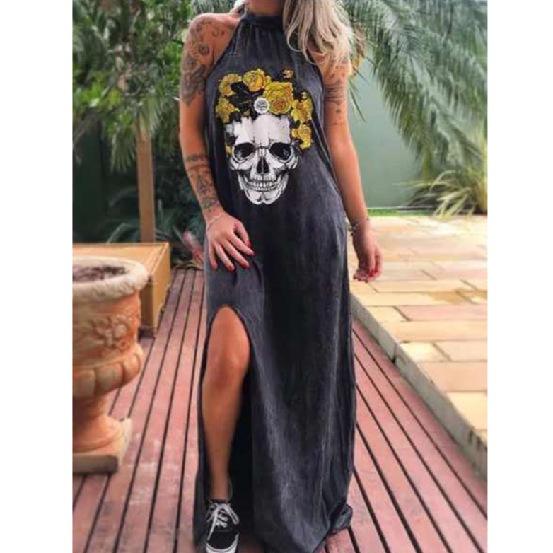 Warmes Kleid mit Schädel-Motiv für dich und Stil