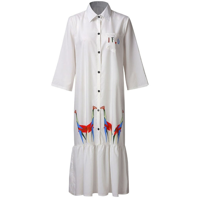 Elegantes Maxikleid mit Giraffen-Print für warme Tage
