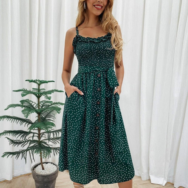 Bezauberndes Kleid mit Leichtes Punkten und Rüschen für dich