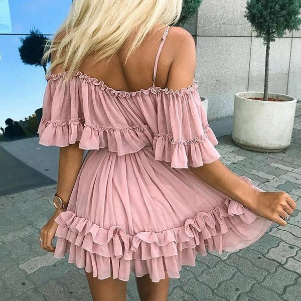 Weiches Kleid mit vielen Rüschen für dich im Sommer