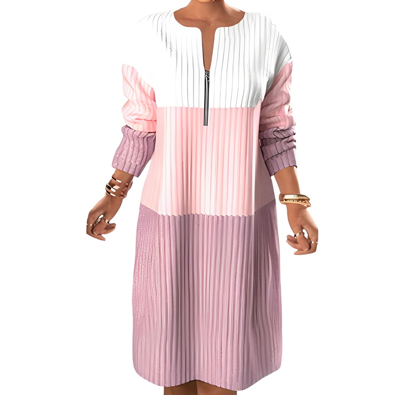 Bequemes Lässiges Herbst Kleid mit Reißverschluss für dich