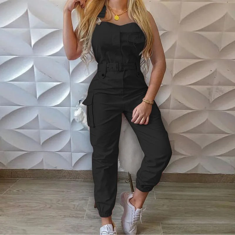 Eleganter Evelina Cargo Jumpsuit für Damen im Utility-Look