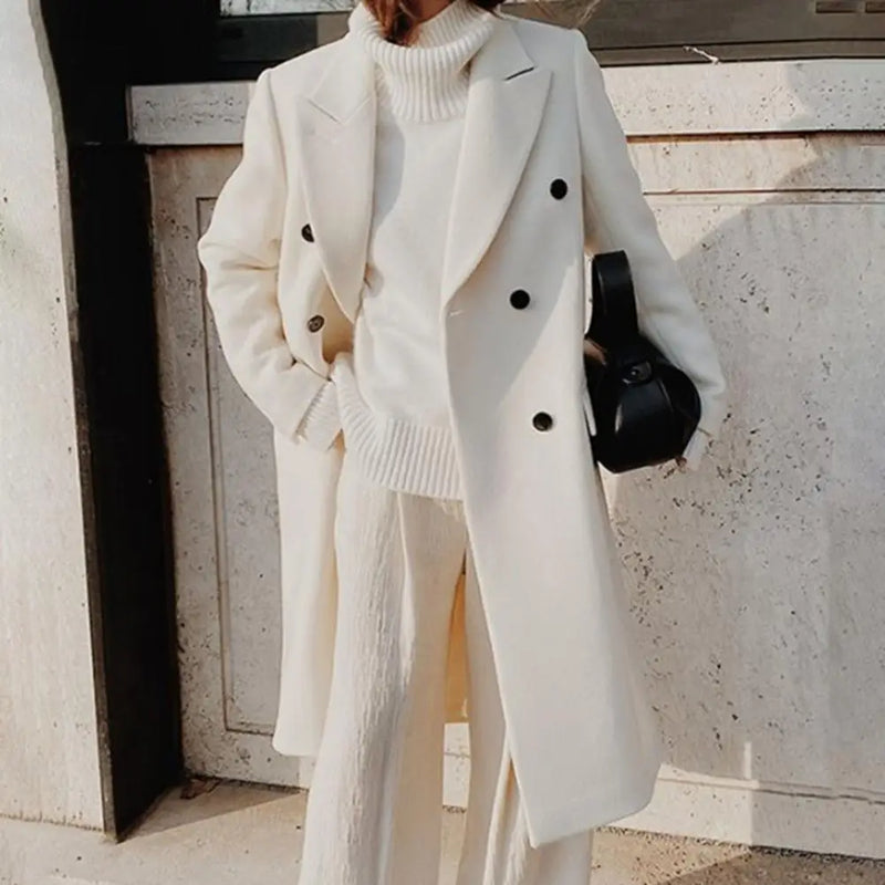 Warm Elegant Doppelreihiger Trenchmantel Für Damen Mantel