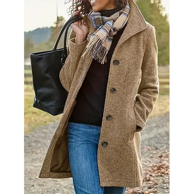 Warm Langer Trenchcoat Für Damen Bequemer Eleganter Coat