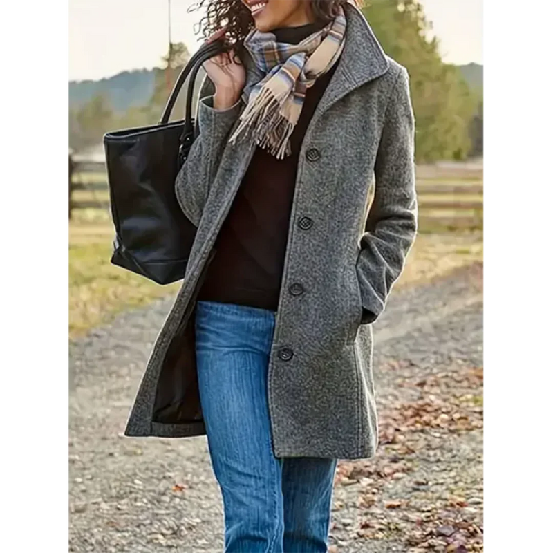 Warm Langer Trenchcoat Für Damen Bequemer Eleganter Coat