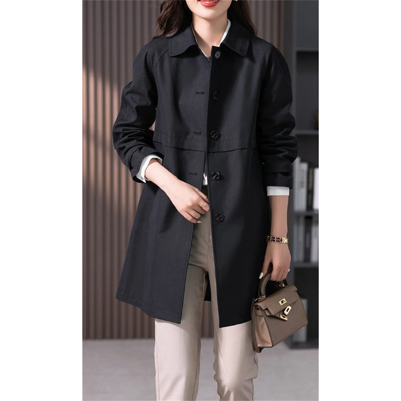 Warm Wasserdichter Trenchcoat Für Damen Lässig Mantel
