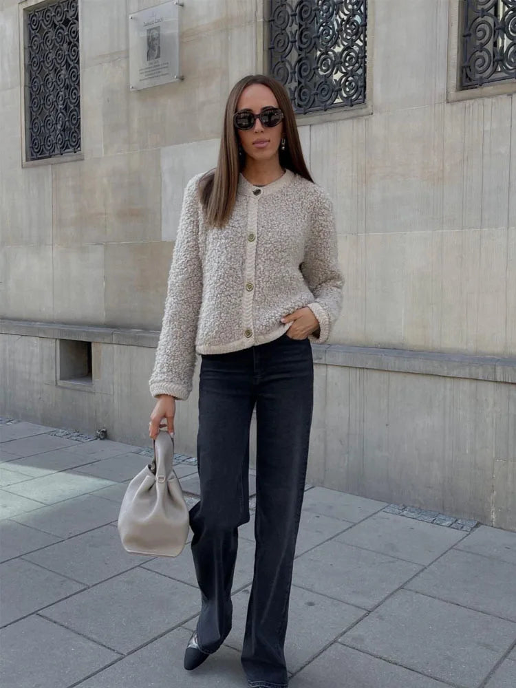 Warm Weich Gefüttert Modischer Teddy Elegant Damen Mantel